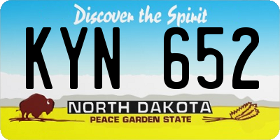 ND license plate KYN652