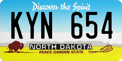 ND license plate KYN654