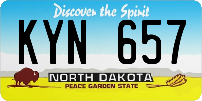 ND license plate KYN657