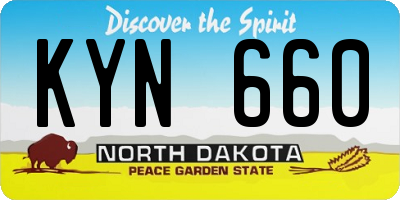 ND license plate KYN660