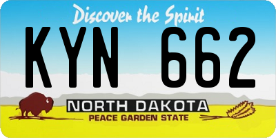 ND license plate KYN662