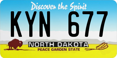 ND license plate KYN677