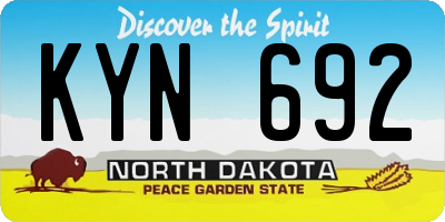 ND license plate KYN692