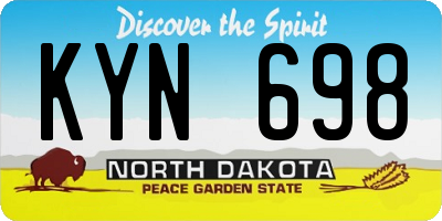 ND license plate KYN698