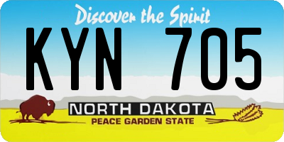 ND license plate KYN705