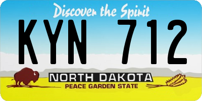 ND license plate KYN712