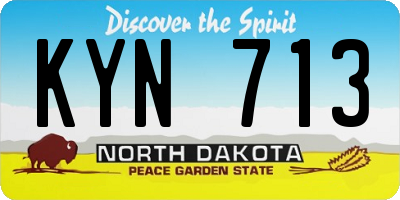 ND license plate KYN713