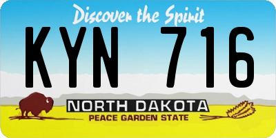 ND license plate KYN716