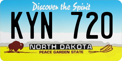 ND license plate KYN720
