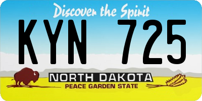 ND license plate KYN725