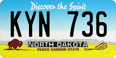 ND license plate KYN736
