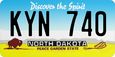 ND license plate KYN740