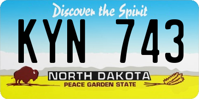 ND license plate KYN743
