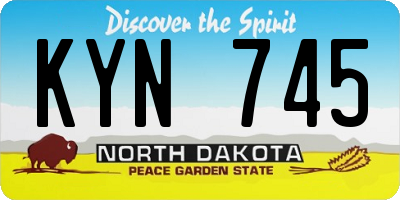 ND license plate KYN745