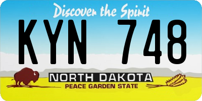 ND license plate KYN748