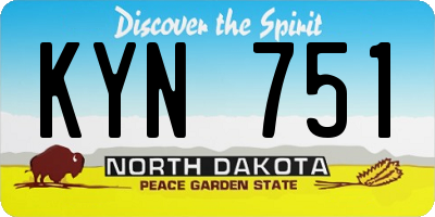 ND license plate KYN751