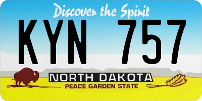 ND license plate KYN757