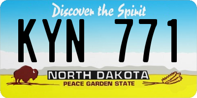 ND license plate KYN771