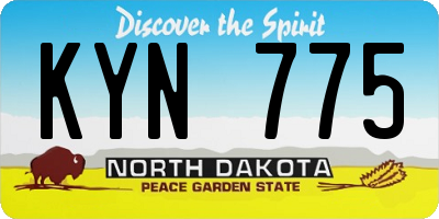 ND license plate KYN775