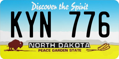 ND license plate KYN776