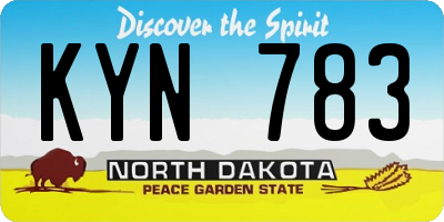 ND license plate KYN783
