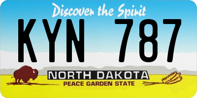ND license plate KYN787
