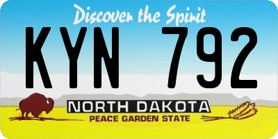 ND license plate KYN792