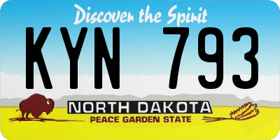 ND license plate KYN793