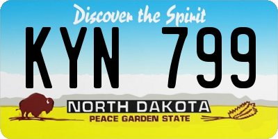 ND license plate KYN799