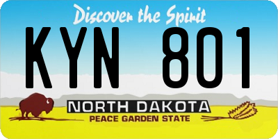 ND license plate KYN801
