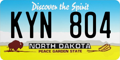 ND license plate KYN804