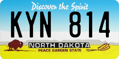 ND license plate KYN814