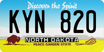 ND license plate KYN820