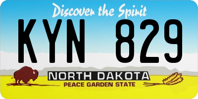 ND license plate KYN829