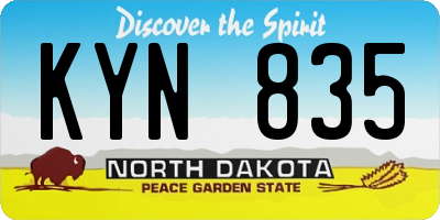 ND license plate KYN835
