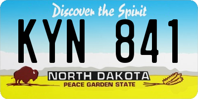ND license plate KYN841
