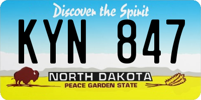 ND license plate KYN847