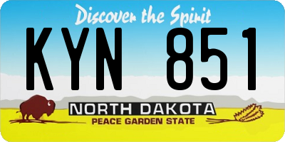 ND license plate KYN851