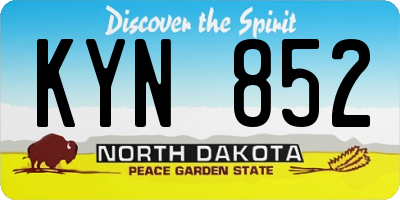 ND license plate KYN852