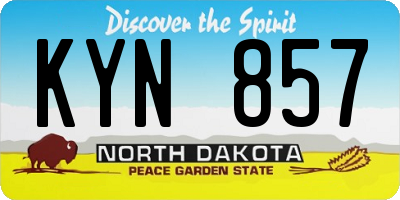 ND license plate KYN857