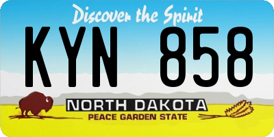 ND license plate KYN858