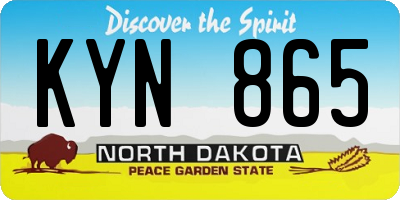 ND license plate KYN865