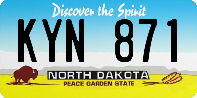 ND license plate KYN871