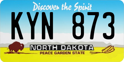 ND license plate KYN873