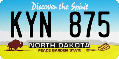 ND license plate KYN875
