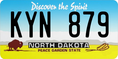 ND license plate KYN879