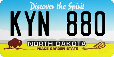 ND license plate KYN880