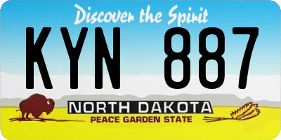 ND license plate KYN887