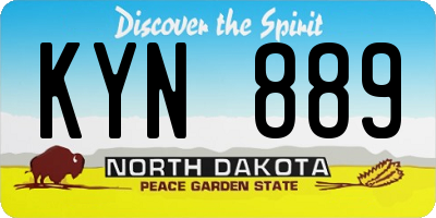 ND license plate KYN889