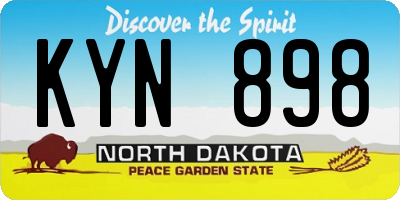 ND license plate KYN898